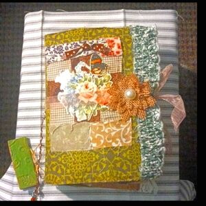 Green & brown nature inspired eclectic distressed junk journal